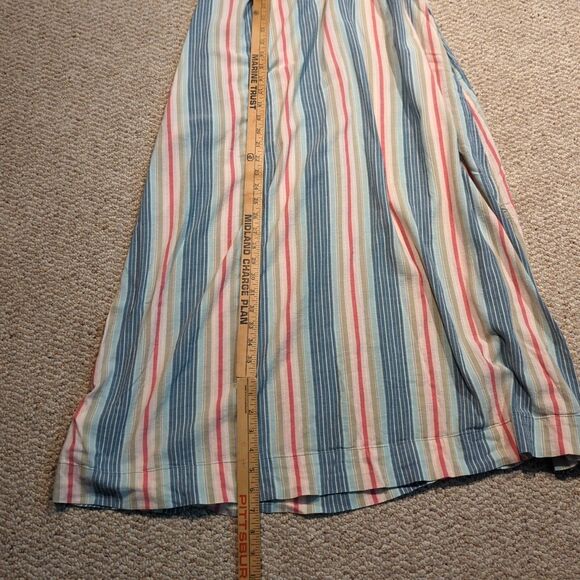 Old Navy All Day Maxi Swing Dress Small Stripes Tie Shoulder Beach Pockets - Picture 2 of 8